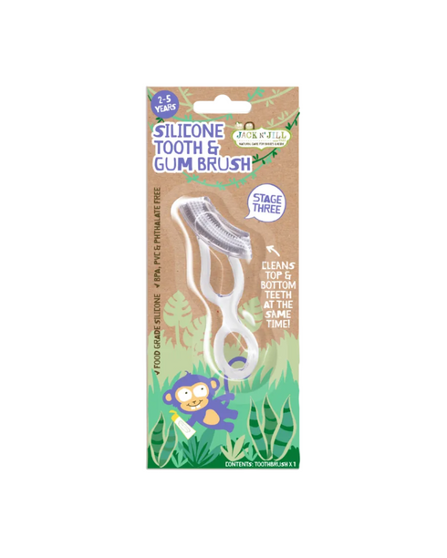 Silicone tooth and gum kids toothbrush