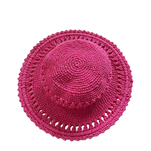pink crochet hat