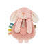 Itzy Ritzy Itzy Lovey Pink Bunny plush and silicone teether, front