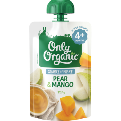 Only Organic pear and mango baby food pouch