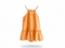 Orange dress with thin straps on a white background