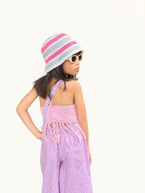 Tali Crochet Top – Pink