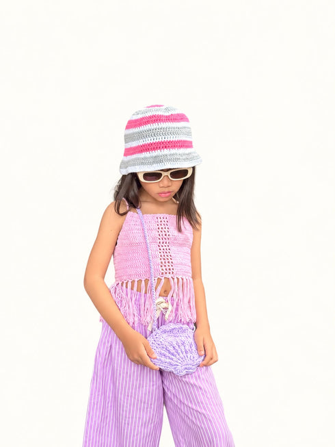 Tali Crochet Top – Pink