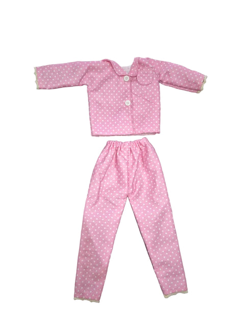A two-piece children's pajama set for doll