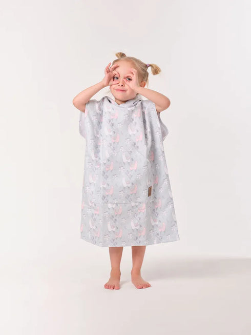 Kids Microfiber Poncho - Alpacas