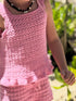 Pink kids eco friendly crochet set handmade in Bali
