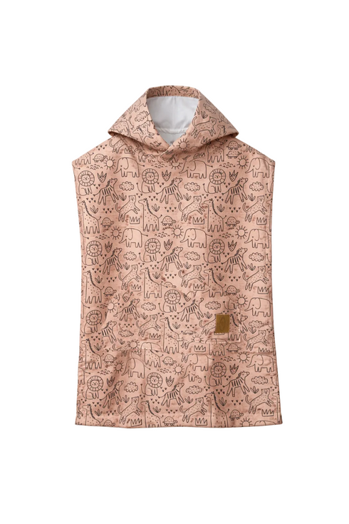 kids beach poncho in animal print