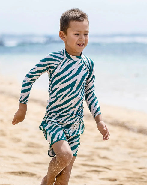 Rash Top - Electric Zebra Emerald