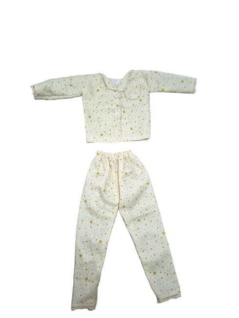 A two-piece doll pajama set