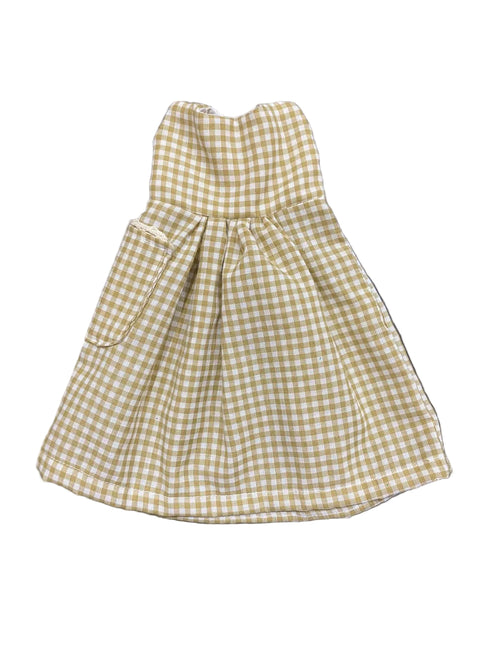Green and white checkered dress on a white background