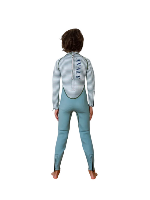 Kids Long Wetsuit in Sage Striped