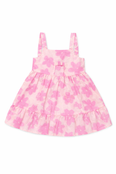 Pink floral dress on a white background