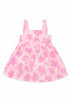 Pink floral dress on a white background