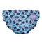 Reusable swim diapers for children, featuring a light blue background with a pattern of dark blue whales.