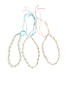 Three shell necklaces on a white background