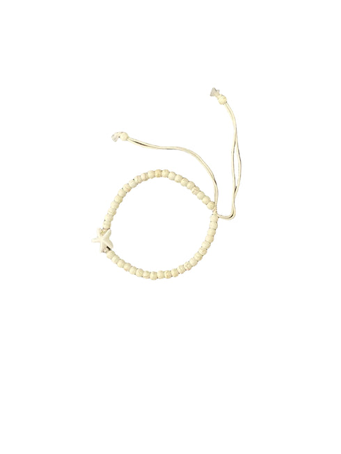 Beaded bracelet on a textured