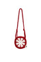 red and white crochet eco friendly handbag made in indonesia.