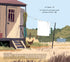 Illustration of a small house with a chicken and laundry line in a rural setting