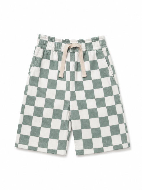 corduroy checkered shorts