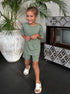 Cotton Shorts in Celery Green
