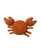 Knitted crab toy on a white background