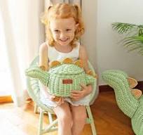 Dinosaur Storage Basket Mint Green