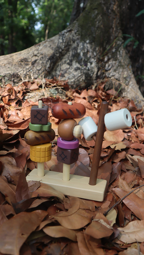 Play and Replay wooden bonfire BBQ set, view 1