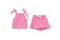 Pink tank top and shorts set on a white background