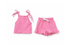 Pink tank top and shorts set on a white background