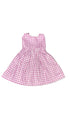 Pink and white checkered dress on a white beground