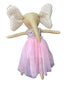 Doll with pink dress and polka dot wings