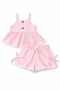 Pink gingham dress and shorts set