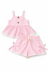 Pink gingham dress and shorts set