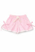 Pink gingham shorts with lace trim
