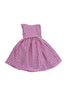 pink and white gingham dress laid