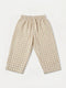 linen natural gingham pants