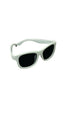 Light blue sunglasses on a gray textured surface