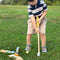 Play and Replay wooden mini golf set for kids with clubs, balls and obstacles