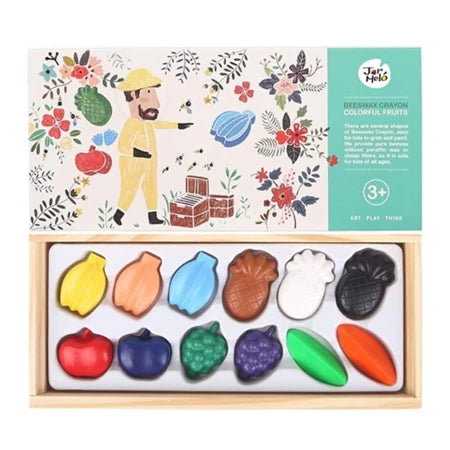 Beeswax fruit crayons non toxic