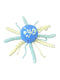 Blue ball with yarn extensions
