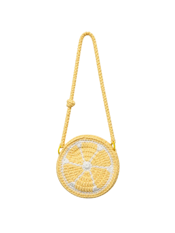 Crochet yellow girls bag