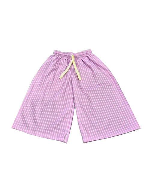 lilac stripe cotton girls beach pants