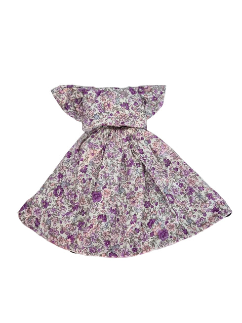 dress with purple and pink floral print