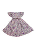 dress with purple and pink floral print