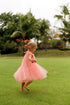 pink sleeveless tulle dress