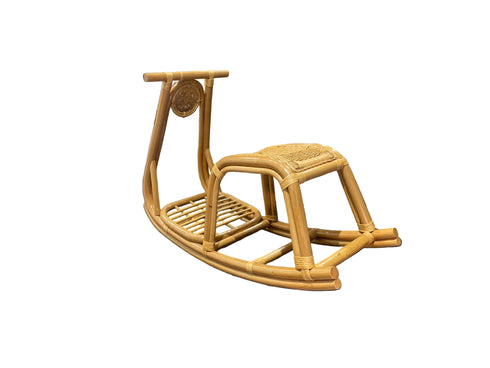 Wicker rocking chair on a white background