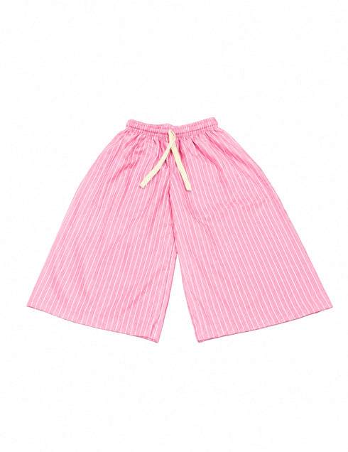 Pink and white striped pants.