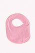 Pink baby bib on a white background