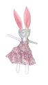 Plush toy rabbit in a floral dress