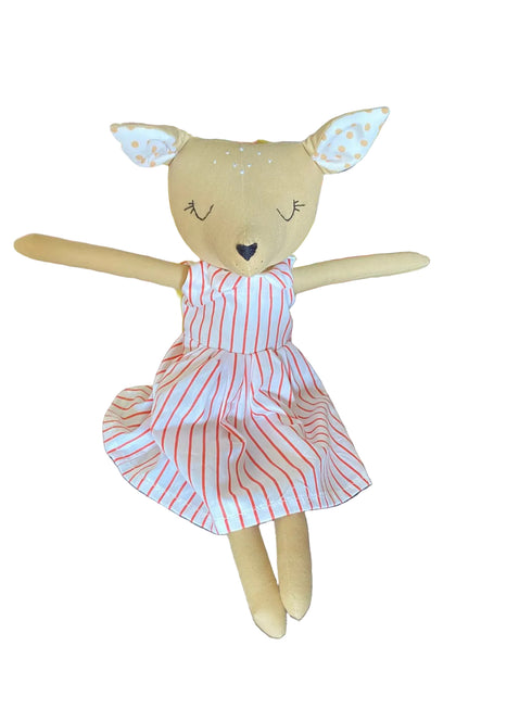 Doll with a striped dress